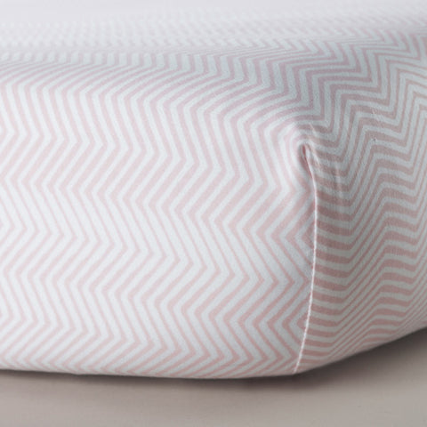 Oilo Zig Zag Crib Sheet - Blush Oilo Zig Zag Crib Sheet - Blush