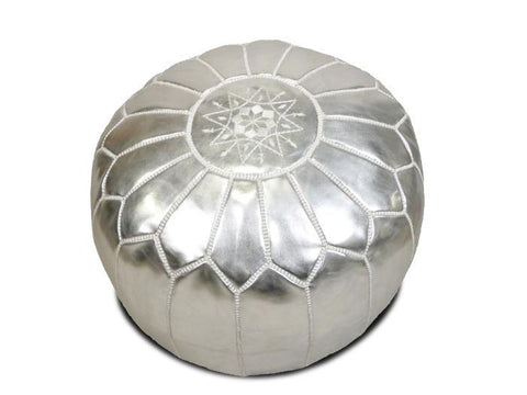 Jennifer Delonge Moroccan Pouf - Metallic