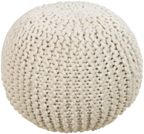 Small Woven Wool Pouf