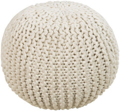 Small Woven Wool Pouf