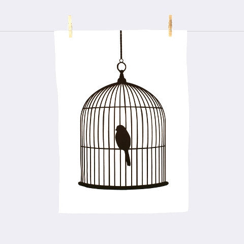 Birdcage Tea Towel