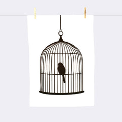 Birdcage Tea Towel