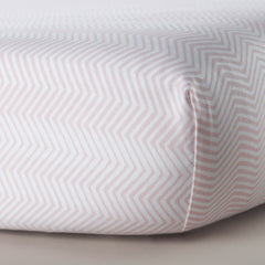 Oilo Zig Zag Crib Sheet - Blush
